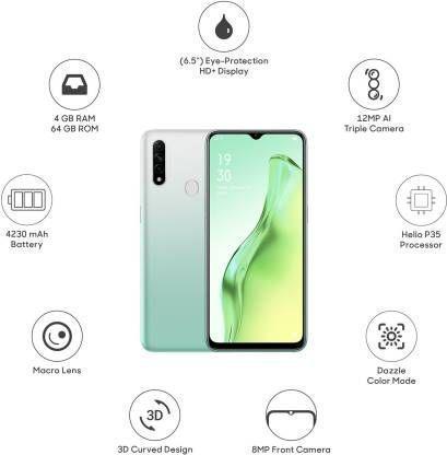 OPPO A31 (Fantasy White, 64 GB)  (4 GB RAM) Refurbished