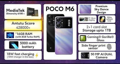 POCO M6 5G (Orion Blue, 8GB RAM, 256GB Storage)