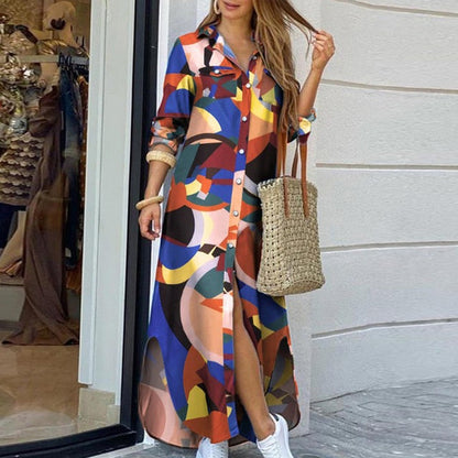 Women Elegant Casual Long Sleeve Maxi Dress ..