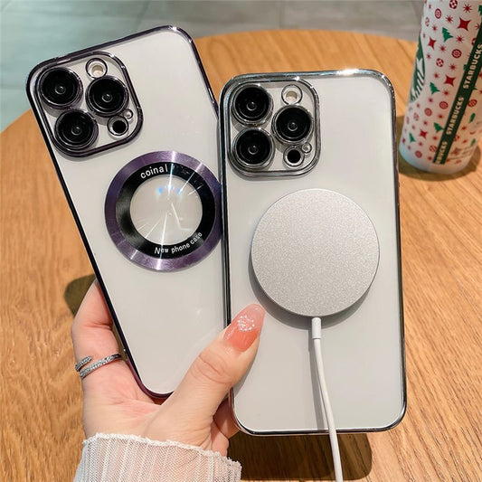 Stylish Plated Frame Lens Guard Case - iPhone