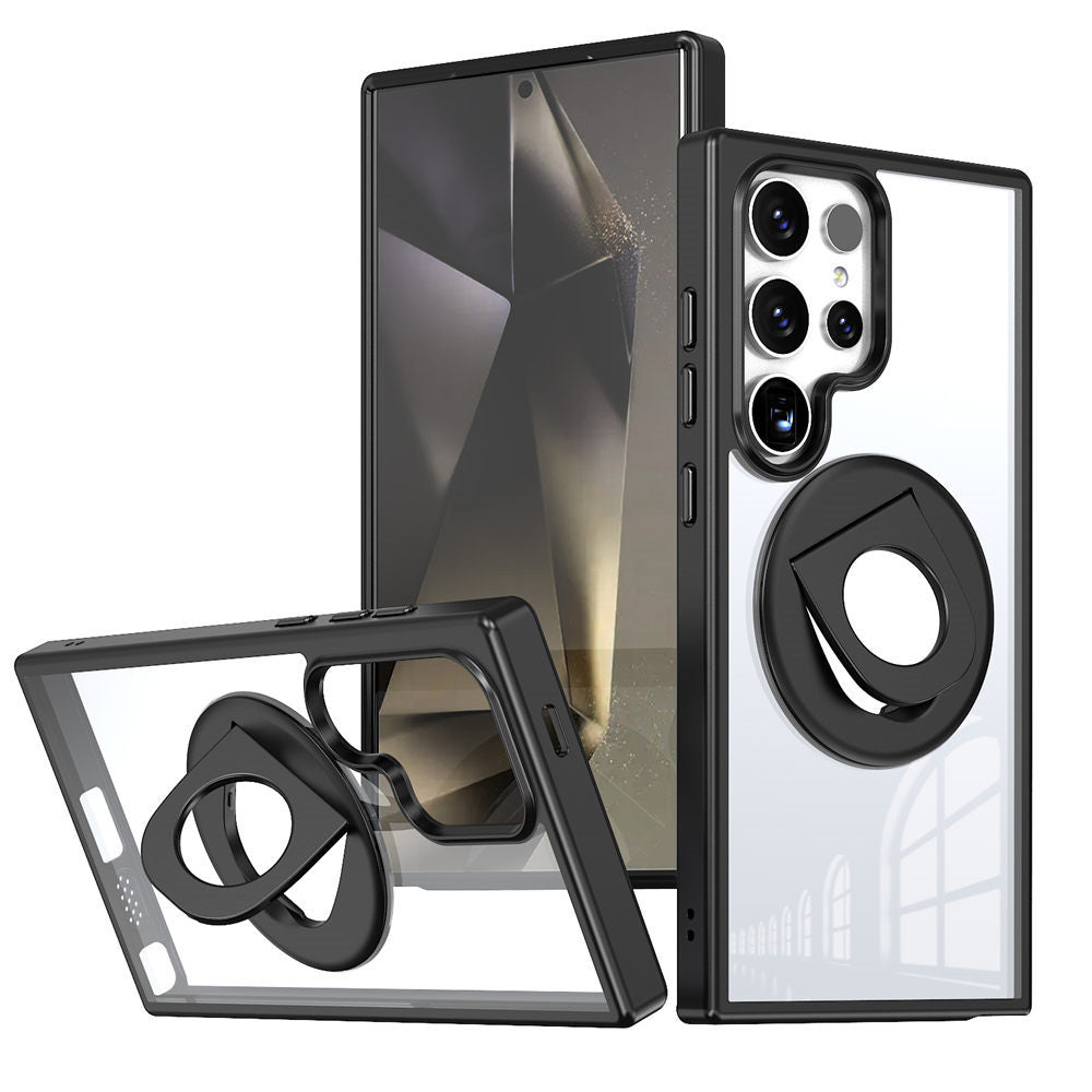 Crystal Matte Frame Ring Holder Case - Samsung