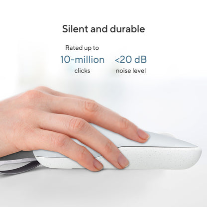 (Refurbished) ASUS Marshmallow MD100 Mouse, Silent Button, Up to 1600 DPI, Dual-Mode Connection, (Grey)