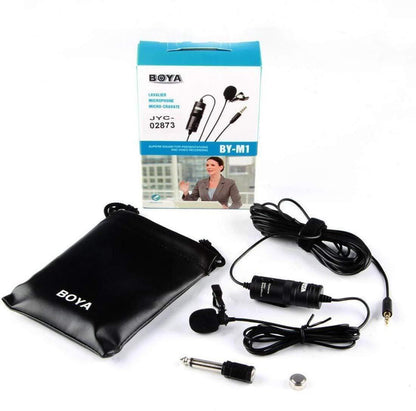 (Refurbished) Boya BYM1 Omnidirectional Lavalier Condenser Microphone with 20ft Audio Cable (Black)