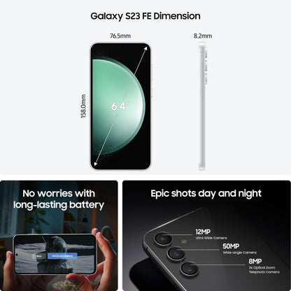 (Refurbished) Samsung Galaxy S23 FE 5G (Graphite, 8GB, 128GB Storage)
