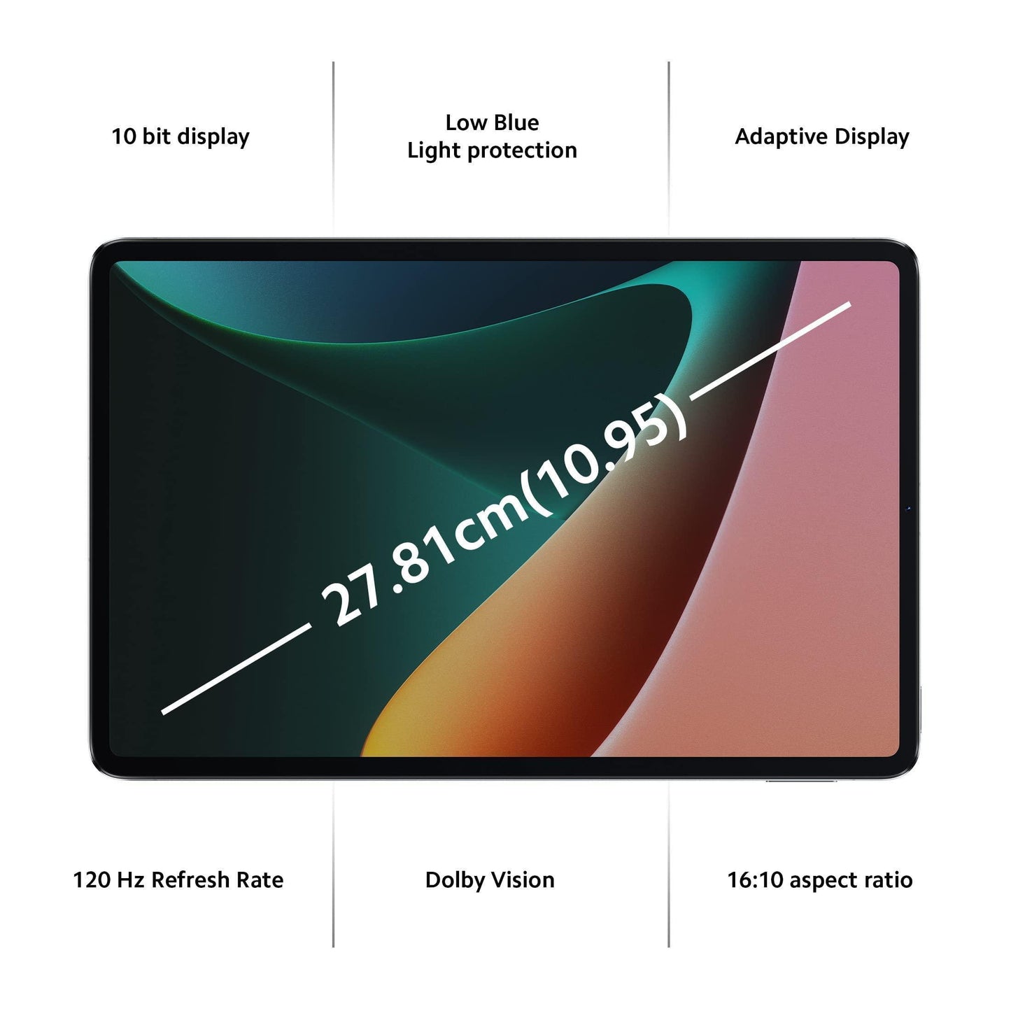 (Refurbished) Xiaomi Pad 5 | Snapdragon 860 | 2.5K Resolution, 120Hz Refresh Rate, DCI-P3, 27.81cm(10.95 inch) Dolby Vision Display | 6GB RAM | 256GB Storage | Quad Speaker Dolby Atmos | Wi-Fi Tablet, Cosmic Gray