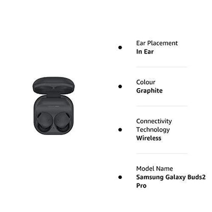 (Renewed) Samsung Galaxy Buds2 Pro, Bluetooth Truly Wireless in Ear Earbuds with Noise Cancellation (Graphite)