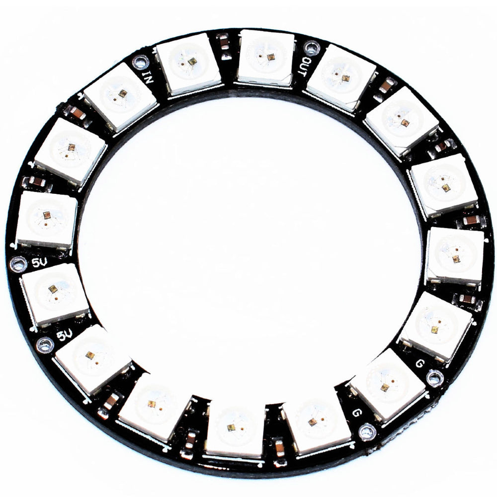 16Bit WS2812 5050 RGB LED Built-in Full Color Driving Lights Circular Development Board