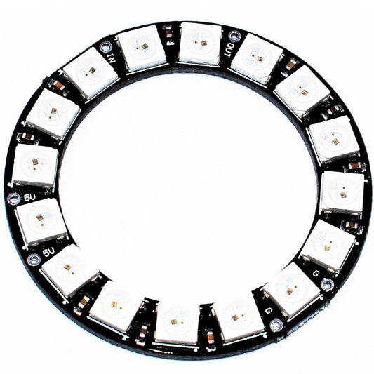 16Bit WS2812 5050 RGB LED Built-in Full Color Driving Lights Circular Development Board