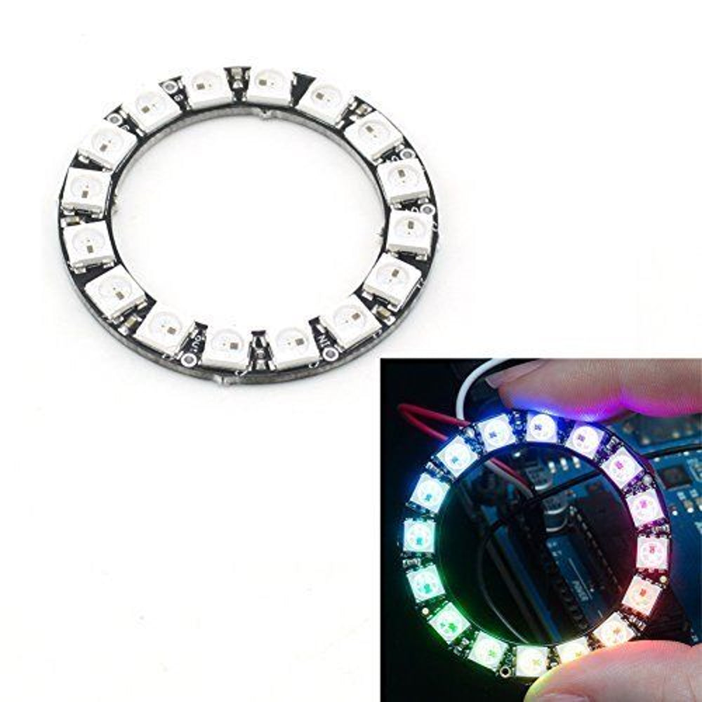 16Bit WS2812 5050 RGB LED Built-in Full Color Driving Lights Circular Development Board