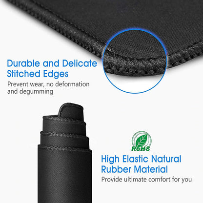 RIATECH 3mm Thickness Extra Large Size (900x400mm) Speed Type Extended Gaming Mouse Pad with Stitched Embroidery Edge, Non-Slip Rubber Base Desk Mat for Laptop/Computer Office (Black)