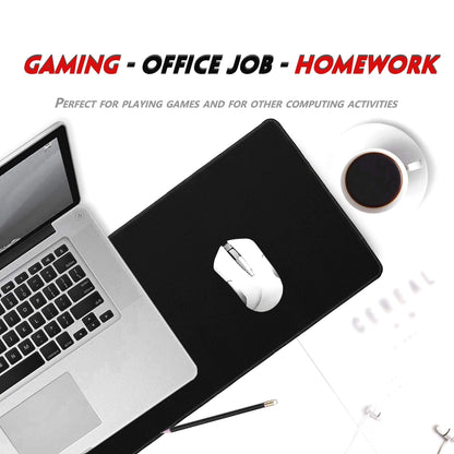 RIATECH 3mm Thickness Extra Large Size (900x400mm) Speed Type Extended Gaming Mouse Pad with Stitched Embroidery Edge, Non-Slip Rubber Base Desk Mat for Laptop/Computer Office (Black)