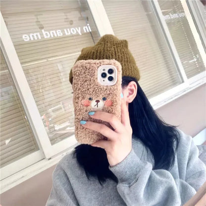 Fluffy Bear Paw Plush Case - iPhone