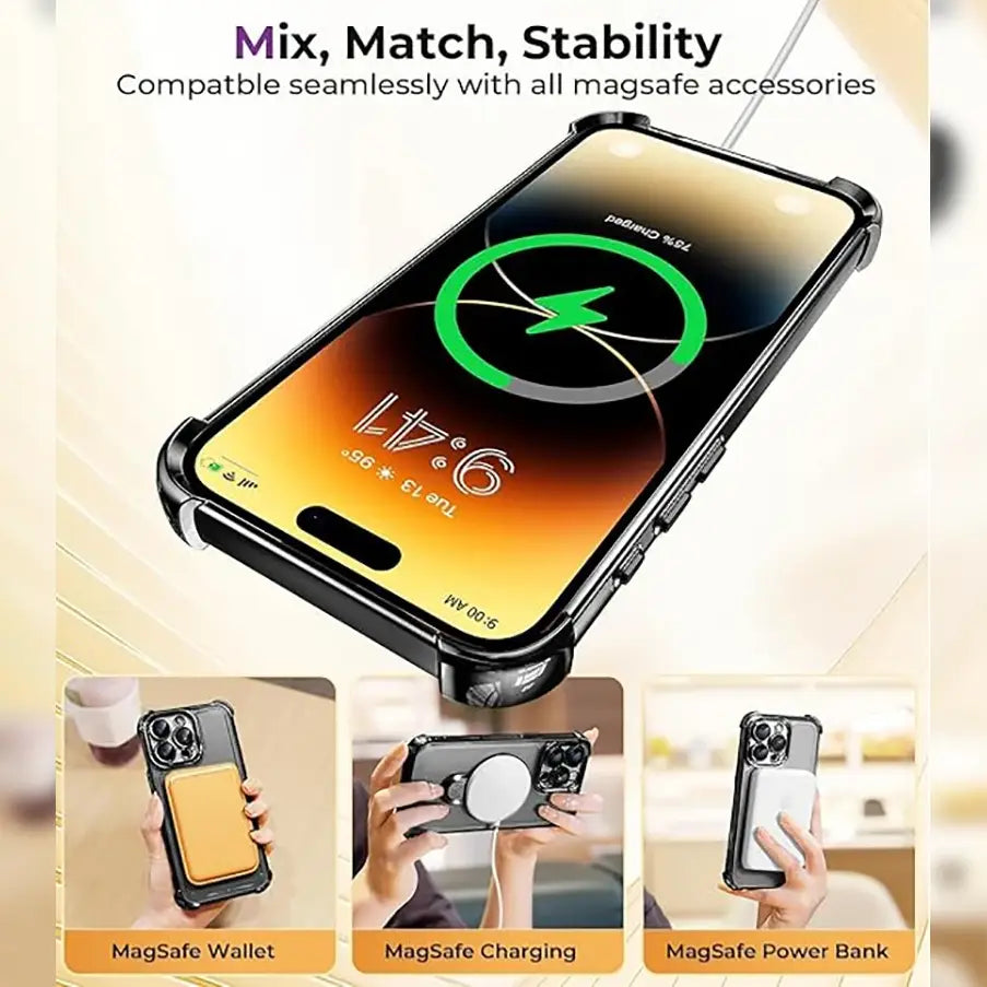 Luxury Plating Magnetic Bracket Case - iPhone