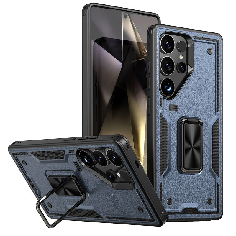 Sculpted Armor Metal Ring Kickstand Case - Samsung
