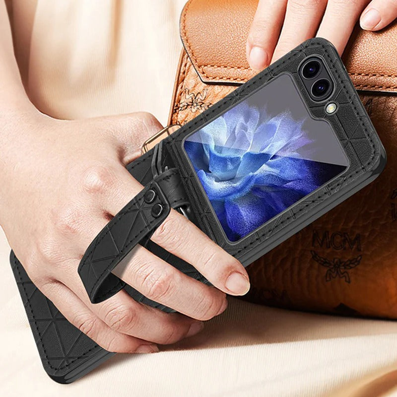 Wristband Rhombus Leather Case - Samsung