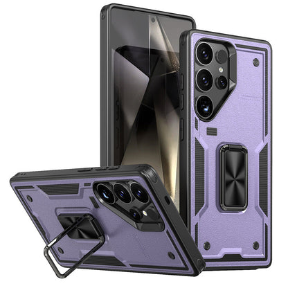 Sculpted Armor Metal Ring Kickstand Case - Samsung