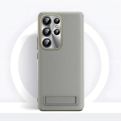 Hidden Stand Premium Leather Case - Samsung