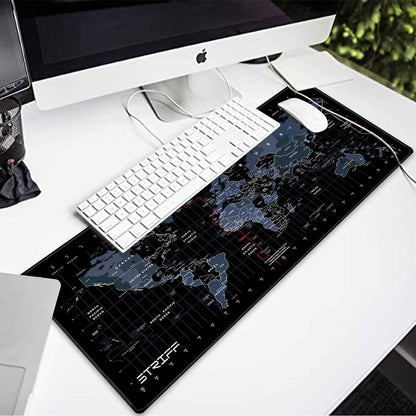 STRIFF World Map Extended Size (800 mm x 300 mm x 2 mm) Gaming Mouse Pad| Desk Mat | Stitched Edges| Non-Slip Rubber Base|Computer Laptop|Keyboard Mouse Pad for Office & Home (World Map)