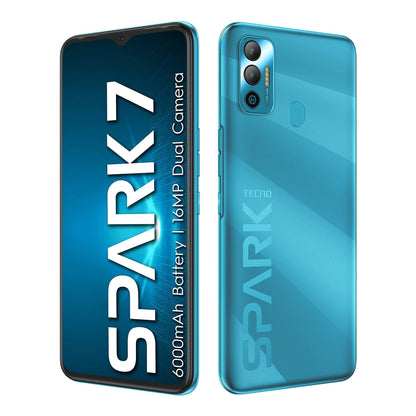 TECNO Spark 7 (Morpheus Blue, 2GB RAM, 32 GB Storage) Refurbished