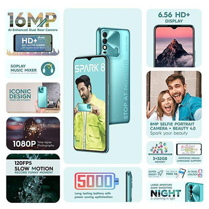 Tecno Spark 8 Atlantic 3GB 32GB Refurbished