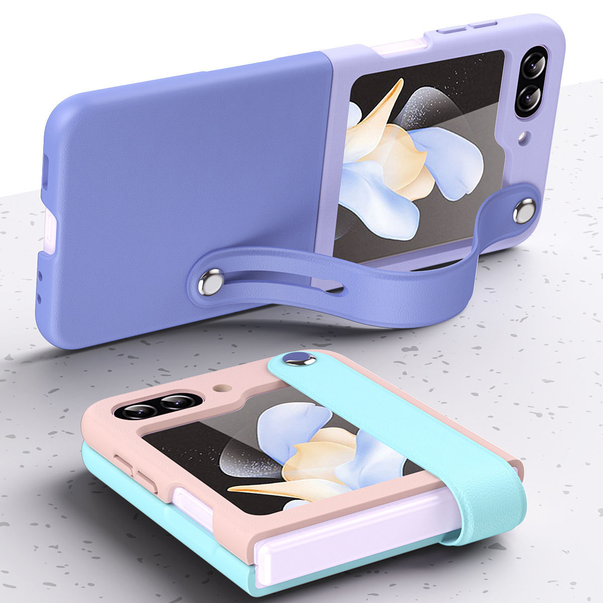 Galaxy Z Flip6 Stylish Wrist Strap Dual-Tone Case