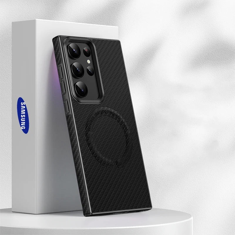 Carbon Fibre Texture Magnetic Suction Case - Samsung