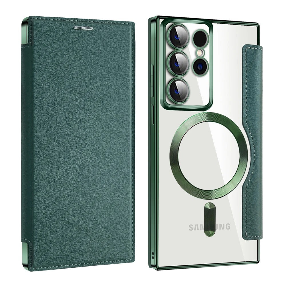 Magnetic Magsafe Genuine Leather Flip Case - Samsung