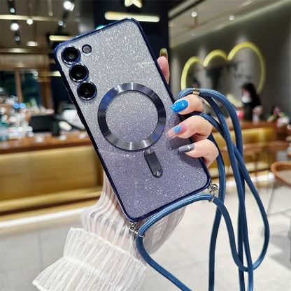 Sparkle Sling Bling Crossbody Strap Case - Samsung