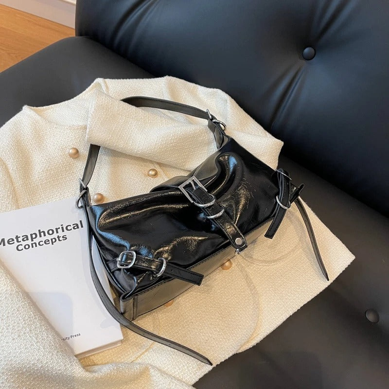 Adjustable Strap Crossbody Leather Bag