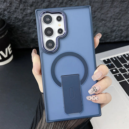 Frosted Elegance Kickstand Magnetic Case - Samsung
