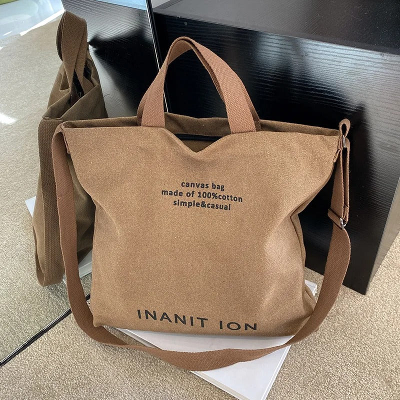 Wash Canvas Thick Handbag