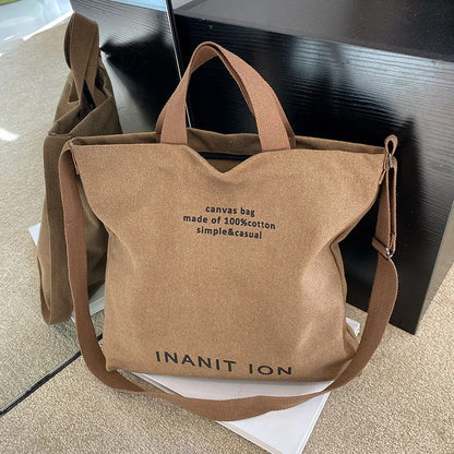 Wash Canvas Thick Handbag