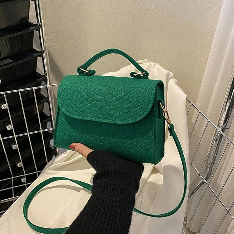 Retro Solid Color Handbag