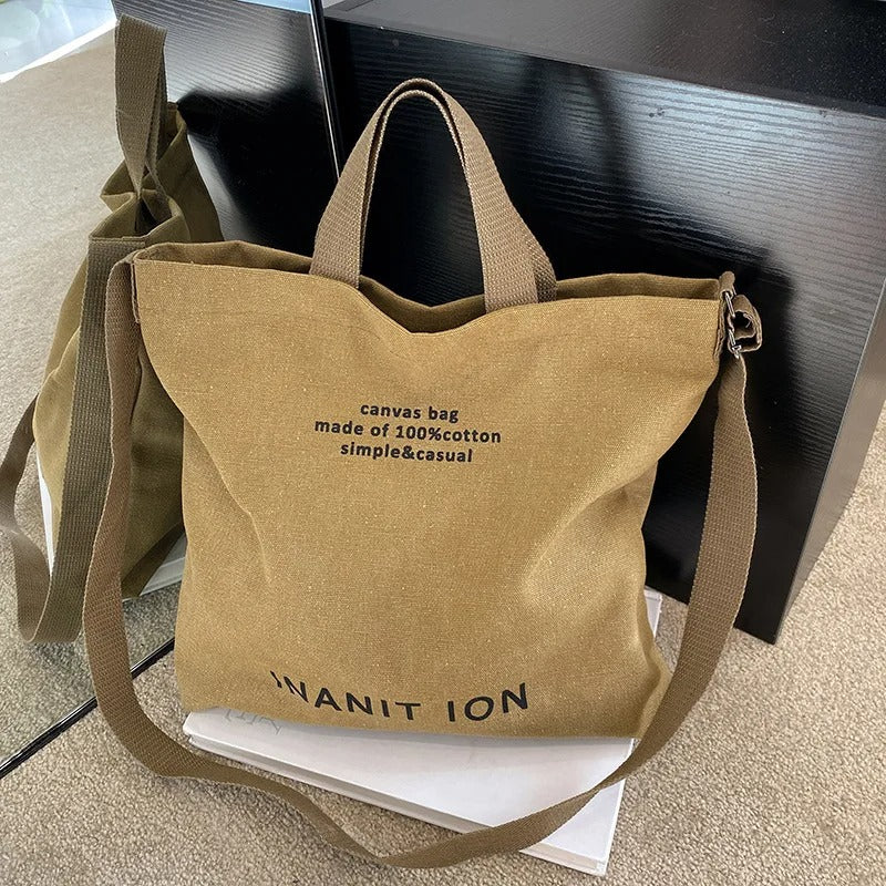 Wash Canvas Thick Handbag