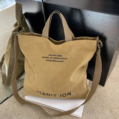 Wash Canvas Thick Handbag