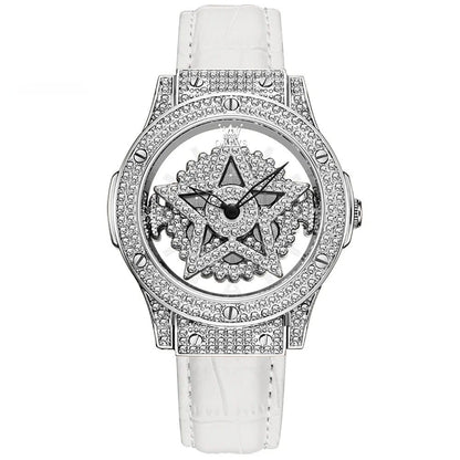 Elegant Star Revolving Diamond Wristwatch