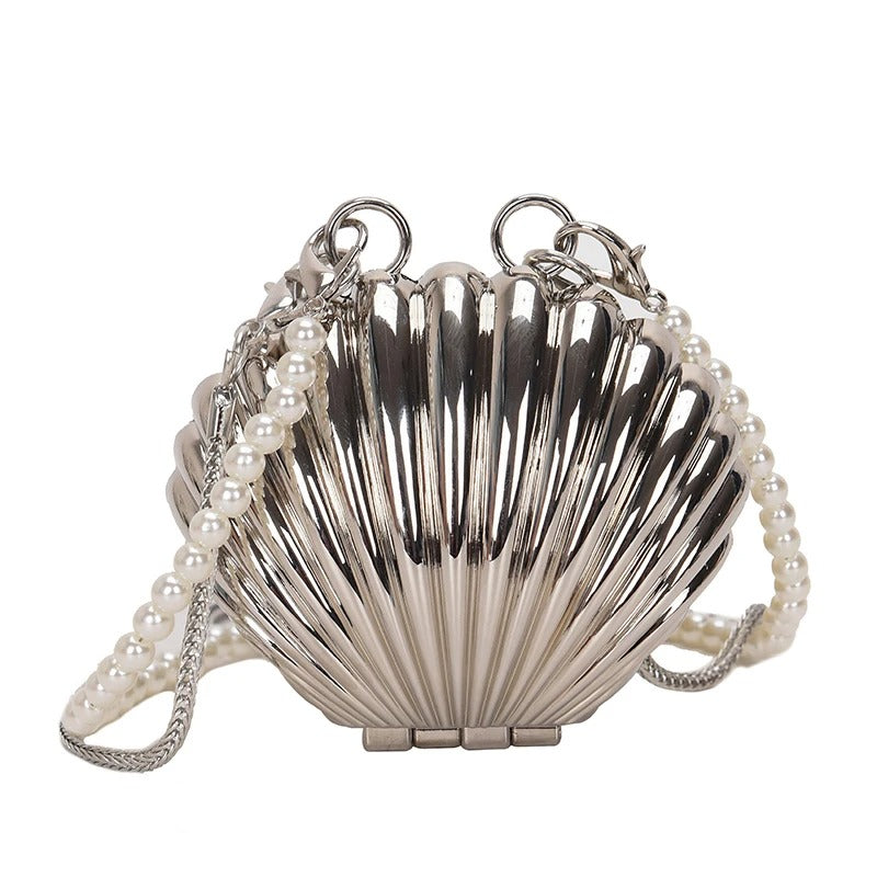 Glamour Mini Shell Pearl Chain Crossbody Bag