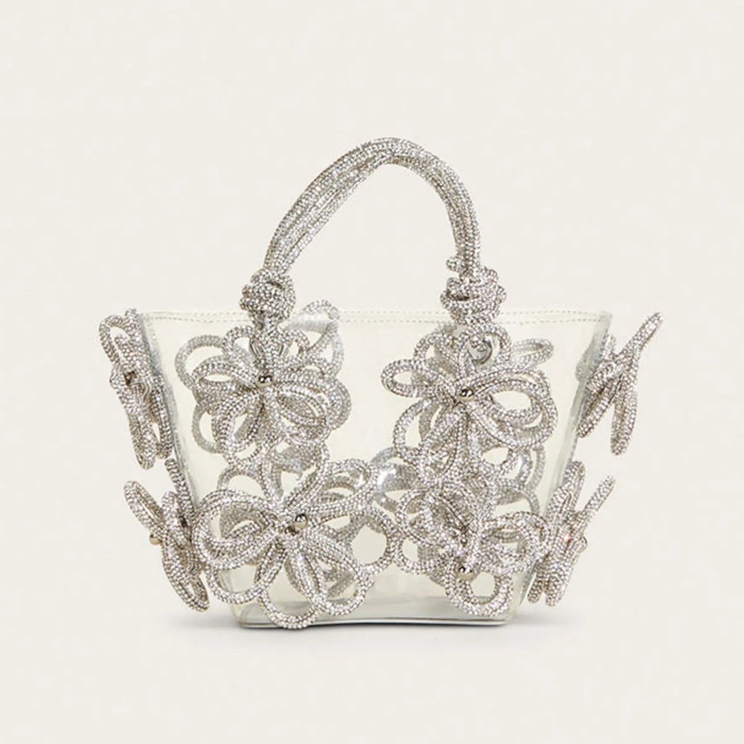 Bloom Rhinestone Pellucid Handbag
