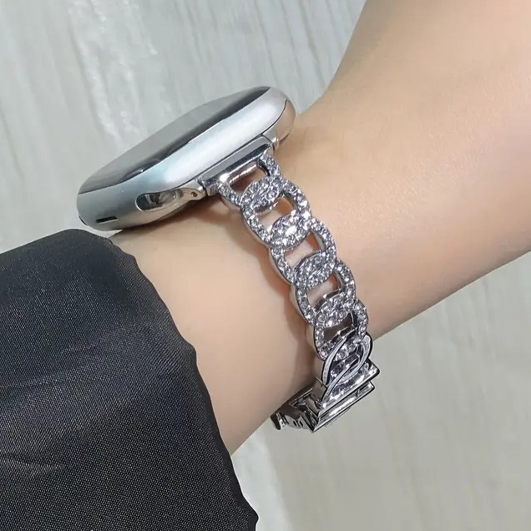 Glamorous Crystal Accented Watch Strap