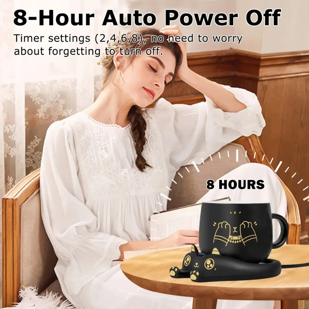 Cozy Cat Coffee Mug Warmer Set