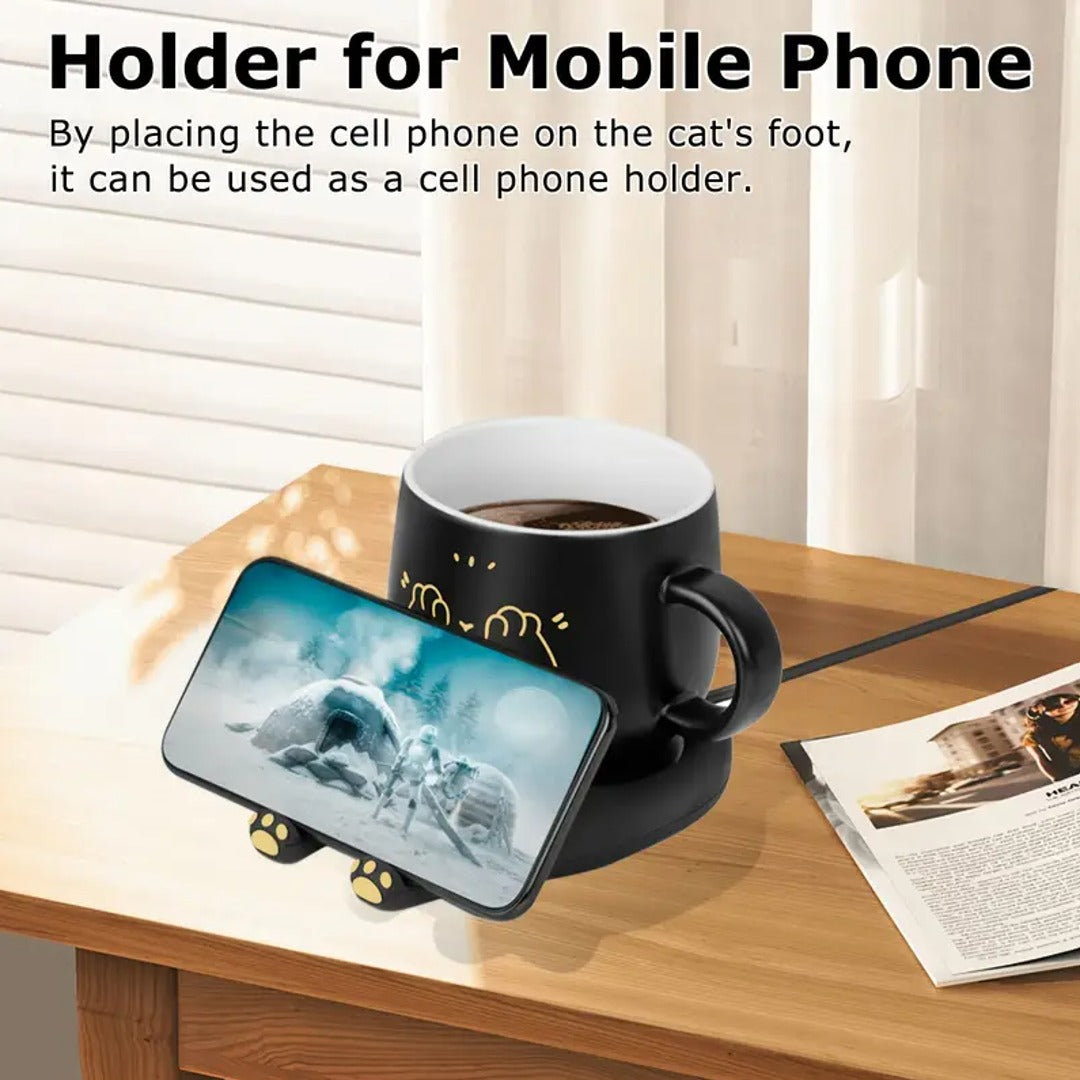 Cozy Cat Coffee Mug Warmer Set