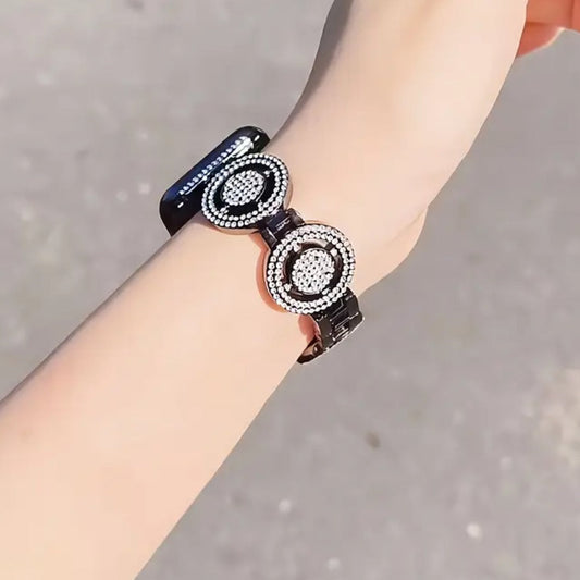 Sparkling Circle Charm Watch Band