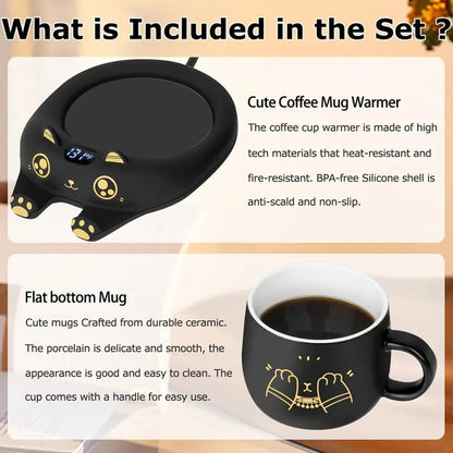 Cozy Cat Coffee Mug Warmer Set