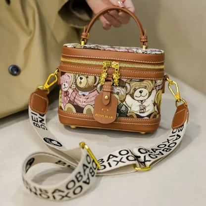 Teddy Bear Chic Compact Crossbody Bag