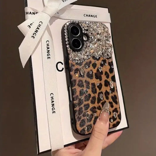 Leopard Diamond Bling Charm Case