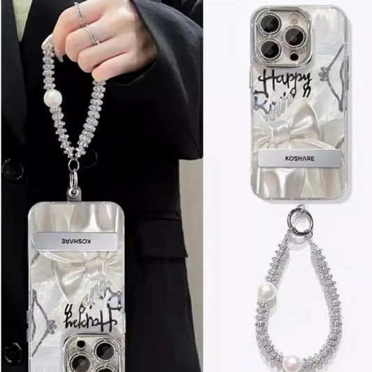Elegance Silk Bow Pattern Charm Case