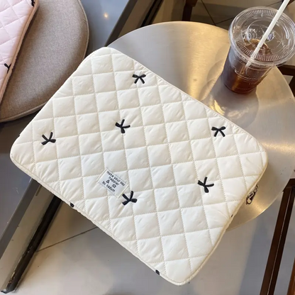 Bow Embroidered Ballet Style MacBook Bag