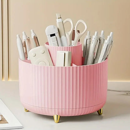 Swivel Makeup Brush & Pen Storage Box