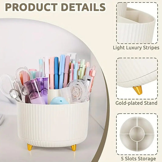 Swivel Makeup Brush & Pen Storage Box