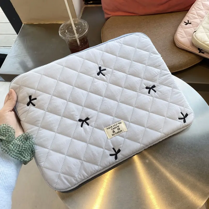 Bow Embroidered Ballet Style MacBook Bag